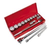 Set de Vasos 17pc 1.9cmSq Drive Walldrive Métrico - Sealey AK2597 Nuevo