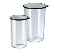 Set de vasos medidores bamix - juego de 2 piezas (400 ml / 600 ml), resistente al calor, de plástico transparente, libre de BPA, con tapa
