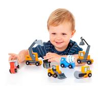 Set de Vehiculos de Construcción de Madera