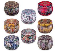 Set de velas con aroma 8, juego, puro natural de soja lata de soja cera velas de aromaterapia mujeres día de la madre cumpleaños decoración navideña