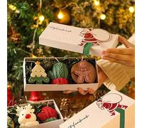 Set de Velas Navideñas Decorativas, Diseños de Árbol de Navidad y Reno, Colección Festiva para Regalo, Perfecto para Madres, Abuelas y Amantes de las Velas (C)