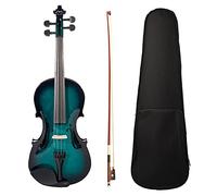 Set de violín acústico hecho a mano Basswood &Maple& Brasil Material de madera y aleación para estudiantes para estudiantes para adultos principiantes Violín principiantes(Green)