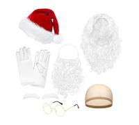 Set De Y Peluca Santa - Santa Claus Beard, Santas Claus Accessory Set, Navidad Suministros De Cosplay Para Adolescentes, Barbas De Mago Para Eventos De Llegada Navideña Y Cosplays, Paternas De N
