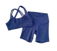 Set de Yoga Mujer Color sólido Cintura Alta Gimnasio Yoga Conjunto de Mallas Cortas Ajustadas Mujeres Espalda Cruzada Impacto Hombro Correa Fitness Sujetador Topaaa(Color 1,XL)