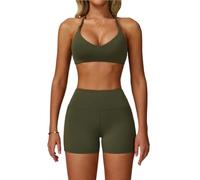 Set de Yoga Mujer Conjunto de 2 Piezas chándal for Mujer, Ropa Deportiva, Conjuntos Yoga, Sujetador Entrenamiento, Mallas Cintura Alta for Gimnasio(Color 30,S)