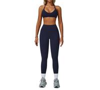 Set de Yoga Mujer Conjunto de 2 Piezas chándal for Mujer, Ropa Deportiva, Conjuntos Yoga, Sujetador Entrenamiento, Mallas Cintura Alta for Gimnasio(Color 22,S)