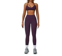 Set de Yoga Mujer Conjunto de 2 Piezas chándal for Mujer, Ropa Deportiva, Conjuntos Yoga, Sujetador Entrenamiento, Mallas Cintura Alta for Gimnasio(Color 24,L)