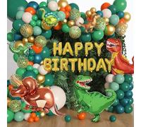Set Decoracion Cumpleaños Dinosaurios. 175 pcs Globos Dinosaurios Cumpleaños y Banner Happy Birthday. Decoración Dinosaurios Cumpleaños para Fiestas Infantiles Decorações de Aniversário de Dinossauros