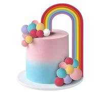 Set Decoración Tarta Arcoiris, Topper Pastel Arcoiris, Bolas Decoración Pastel, Adorno para Tarta de Arcoíris, Decoracion Tartas para Cumpleaños, Baby Showers, Bodas (B)