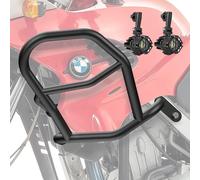 Set Defensas + Faro addicional Compatible para BMW F 650 GS 00-07 HG47 Negro
