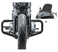 Set Defensas Mustache + Parabrisa L para Harley Sportglide 18-23 STS10