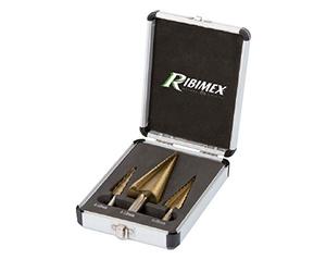 Set di 3 punte a scalini in valigetta in alluminio