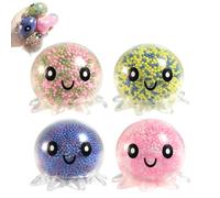 Set di 4 Polpi Luci-Schiacciabili con Effetto Luminescente per Bambini e Adulti con Luci Notturne,Juego de 4 Juguetes Blandos antiestrés Que Brillan (5.5 cm)