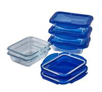 Pyrex Cook & Go - Juego de 5 LunchBox Rectangulares, 0,8 L, cristal de borosilicato, compatible con horno, microondas y lavavajillas, fabricado en Francia