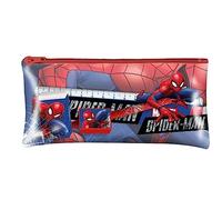 Set di cancelleria per bambini Spiderman, 5 pezzi, con astuccio, astuccio con cerniera, 1 matita, 1 gomma, 1 temperamatite e righello da 15 cm, grande astuccio per cancelleria scolastica, dimensioni