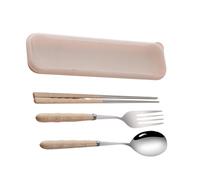 Set Di Posate Da Viaggio - Utensili Portatili In Acciaio Inossidabile, Forchetta Cucchiaio Bacchette Con Durevole, Facile Da Pulire E Trasportare | Per Dormitorio College Gite Asilo Casa