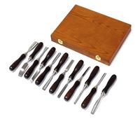 Set Di Scalpelli Per Legno, Set Di Utensili Per Intaglio Del Legno, Set Di Utensili Per Lavorazione Del Legno Da 12 Pezzi Con Custodia in Legno Per Lavorazione Del Legno