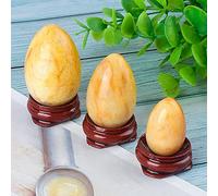 Set di uova di Yoni di giada gialla naturale non perforata Sfera di cristallo Muscolo del pavimento pelvico Esercizio di Kegel-Laranja