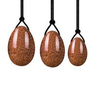Set di uova Yoni uovo di giada naturale Kegel donne muscolo vaginale stringere sfera di cristallo arenaria dorata pelvico Kegel esercizio palla massaggiatore-type 2