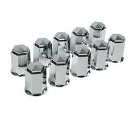 Set Diez Tapacubos Dados Pernos Para Camión Ruedas Estética ABS Cromo 33MM