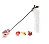 Juego de Gatos Dingo: Varita con Plumas y Cola esponjosa, 2 Ratones de Microfibra Coloridos y ratón Erizo con Hierba gatera, 4 Juguetes con Campanas, Texturas Atractivas y Suaves para Gato (Z30037)