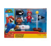 Jakks Pacific - Diorama Super Mario en la Nube 3 figuras 6cm 2 accesorios accionables - Juguete 3+