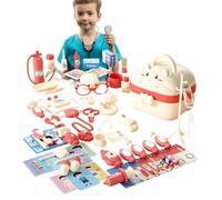 Set Doctor para niños - Juego de rol con diseño en forma de maleta para niños con ficción del doctor | Del Per , simulación médica, iluminación y sonidos - Para niños y Rag