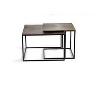 Set dos mesa de café tapa de bronce y patas de metal gris / plata.giner y colomer