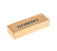 Set Double 6 - Juego clásico de tren de dominó | Dominó de tren mexicano de madera de 28 fichas con estuche de almacenamiento de madera negra, 14,5 x 5 x 2,8 cm, juguete de juego familiar de 5,