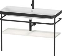 Set Duravit Happy D.2 Plus con soporte metálico, 1175x490mm, 1 agujero para grifo, HP4739O39390000, Color: Nórdico Seda blanca laca mate