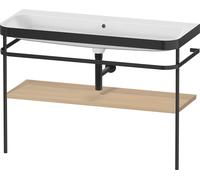 Set Duravit Happy D.2 Plus con soporte metálico, 1175x490mm, sin agujero para grifo, HP4739N71710000, Color: Roble mediterráneo Chapa de madera auténtica
