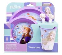 Set vajilla infantil reutilizable de 5 piezas: vaso, plato, cuenco y cubiertos de Frozen