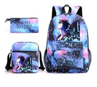 Set escolar para niños con diseño de anime - Mochila Solo Leveling, bolsa de almuerzo y estuche, ligero y ergonómico, Stlye-125, 16Inch
