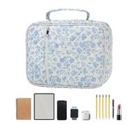 Set Estudio Bíblico Mujer - 31x8x23cm Protector Libro Algodón Con Bolsillo Cremallera Y Marcador | Incluye 5 Bolígrafos Negros, 12 Colores | Organizadora Antipolvo Para Iglesia, Devoción P