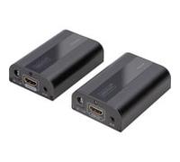 DIGITUS DS-55204 - Extensor HDMI - UHD 4K 60 Hz - 70 m a través de cable LAN a partir de CAT 6 - Set: emisor y receptor - IR infrarrojos - HDCP 2.2