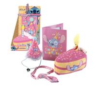 Set Fiesta Stitch Disney Oficial para Perro - Accesorios con Gorro, Pajarita Ajustable y Juguete Tarta, Kit Celebración Diseño Stitch, Decoración Party Animal