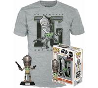 Set Figura Pop & Camiseta Star Wars Ig-11 With - Set Coleccionable de Edición , Figura Funko Diseño Detallado y Realista de Personajes Icónicos y Camiseta a Conjunto, o Decorar