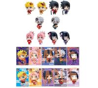 Set figuras con postales megahouse naruto shippuden petit chara land 10th anniversary