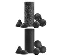 Set Foam Roller 5 En 1 Espuma Alta Densidad 36,8 X 15,2 Cm Con Superficie Antideslizante, Kit Recuperación 2 Kg Incluye Rodillo Yoga, Pelota Masaje, Doble Pelota, Rodillo Cónico Y Disco Acupresión Par
