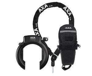 Set Frame Lock AXA Imenso XL + cadena enchufable AXA ULC 130 Bolsa - negro