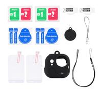 Set Fundas Silicona para Insta360 Go Ultra Cámara, Funda Protectora con Lanyard/Pulsera Anti-Pérdida y Cubrelente & Protector Pantalla Lente para Action Pod Accesorios Anti-Rayones