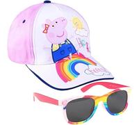 Set Gafas de Sol y Gorra Peppa Pig - Talla de 2 a 5 Años - Protección UV 400 y Filtro de Categoría 3 - Gorra Infantil con Velcro Ajustable - Producto Original Diseñado en España