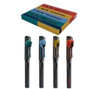 Lamy safari Harry Potter Set de 4 plumas - Edición especial con escudos de las casas - Plumines de acero (M) - Agarre ergonómico - Incluye cartuchos de tinta T10 azul - Para diestros