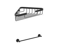 Set Ideal Standard Compuesto por Cesta de Ducha A9105XG IOM + toallero Ancho A9117XG IOM, Negro Mate