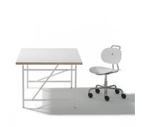 Set IDIMEX mesa muñeco de huevos + silla Turtle - Escritorio Mesa 120 x 70 cm color blanco y estructura color blanco + giratoria Turtle Blanco - Richard lampert Muebles