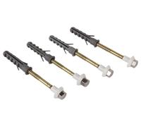 set - incluye 4 piezas de fijación para sanitario, fabricadas en latón, tamaño de 6 x 80 mm, resistentes y duraderas para instalaciones seguras.