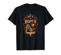 Set It and Regret It Skeleton Fantasía Fútbol Humor Divertido Camiseta