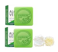 Set Jabón Natural de Aloe Vera, Soap Bar, Limpia Suavemente la Piel, Elimina las Células Muertas y el Exceso de Grasa, Refrescante y Confortable, Apto para Todo Tipo de Pieles