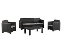 Set jardín mahina con sofá 3 plazas 2 sillones y mesa de centro