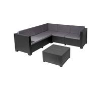 Set jardín oasis con sofá rinconera 5 plazas y mesa de centro 190 cm